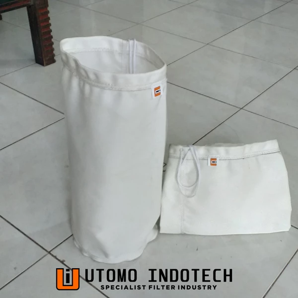 Filter Bag Saringan Debu Custom sesuai pesanan Cincin fleksibel Cincin kawat wol flanel PE 500 WR 